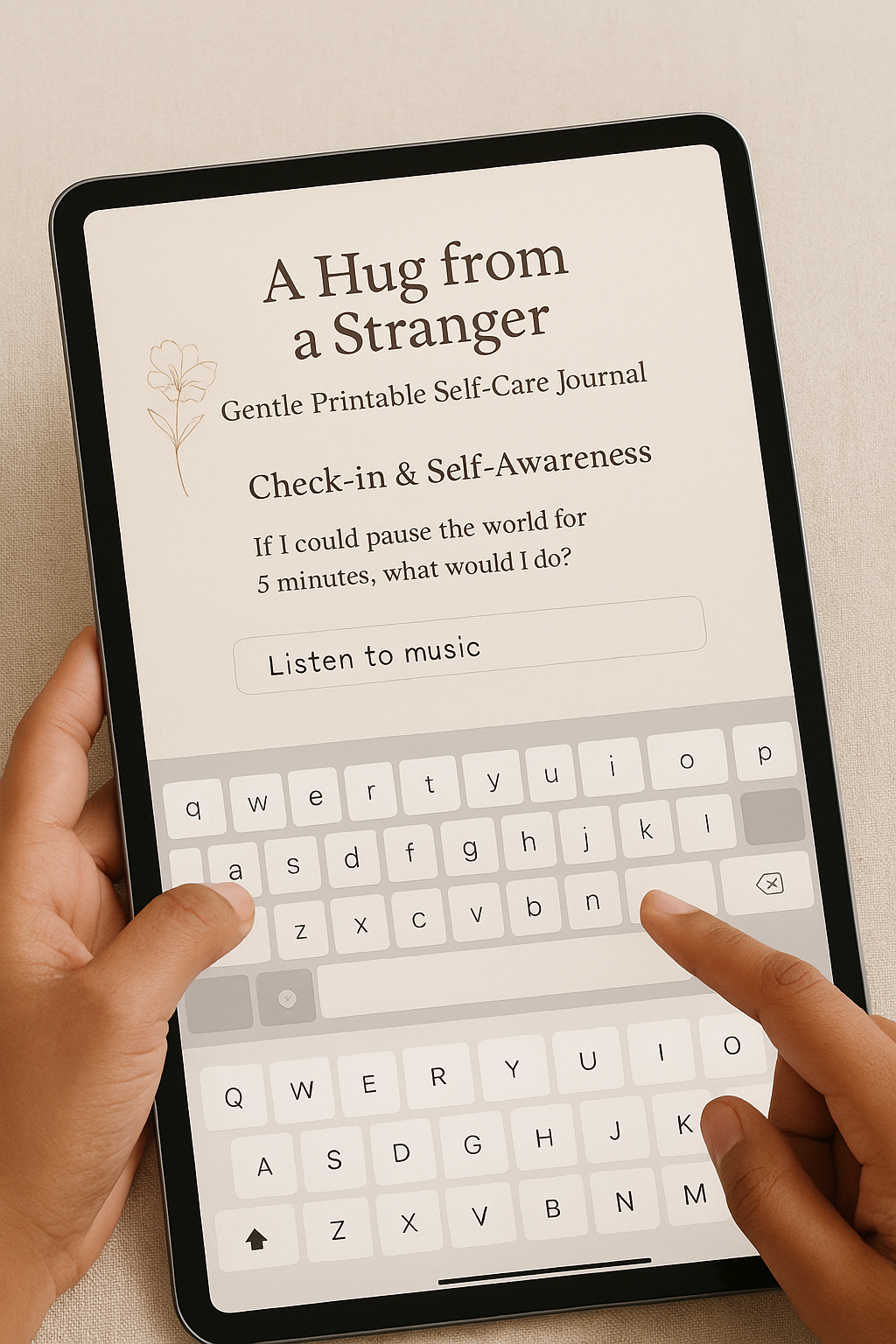 "A hug from a stranger" - A Gentle Printable Journal