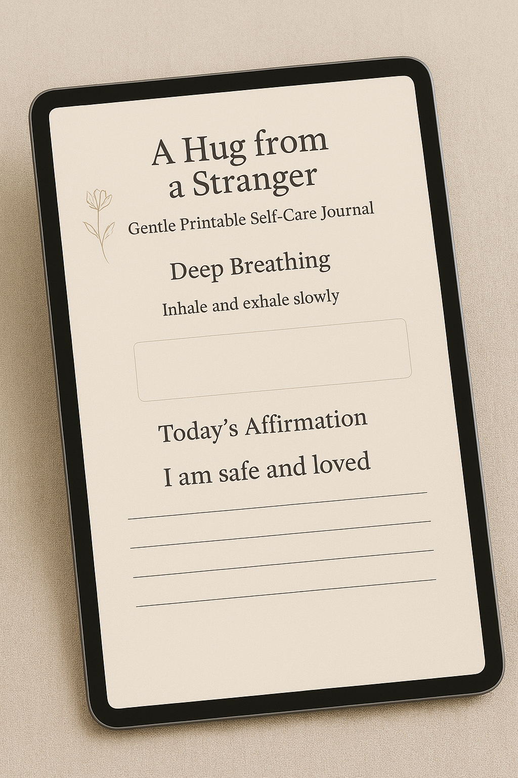 "A hug from a stranger" - A Gentle Printable Journal